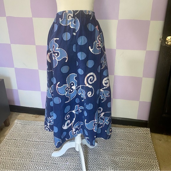 Vintage 80s Maxi Skirt 100% COTTON WITH POCKETS - Picture 12 of 13